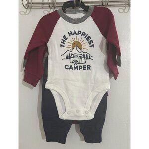 Carters Baby Boys 4-Piece Long Sleeve Bodysuit & Pants Set - The Happiest Camper